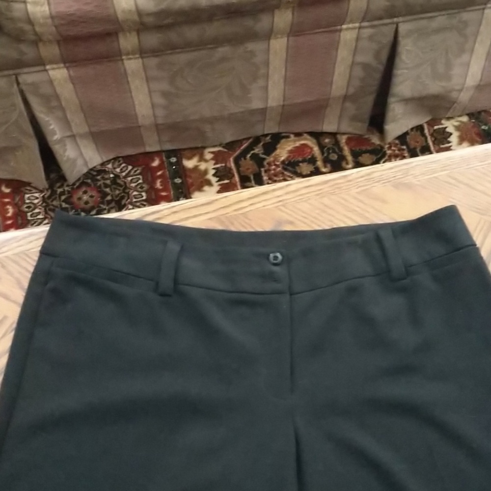 Wide leg cuffed ankle trousers